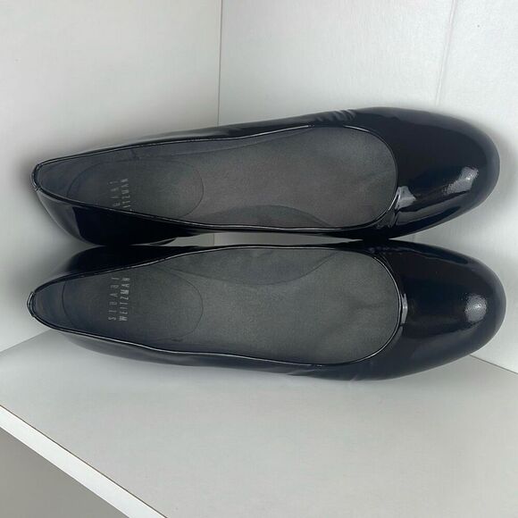 Stuart Weitzman Patent Leather Rounded Toe Jute Wrapped Heel Pumps 10 M - Picture 11 of 12